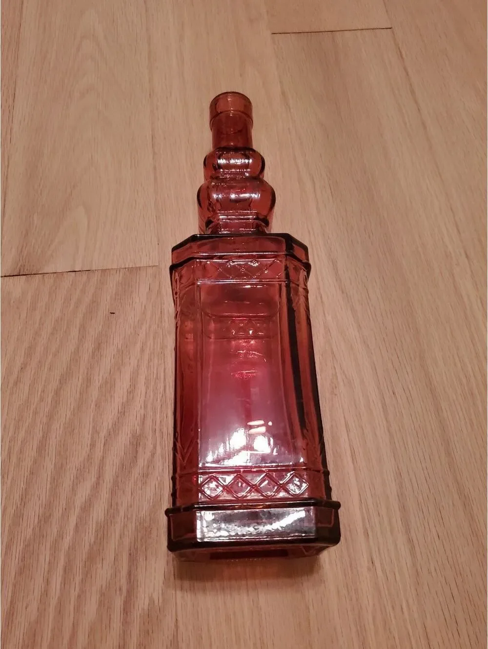 Vintage Pink Glass Decorative Bottle